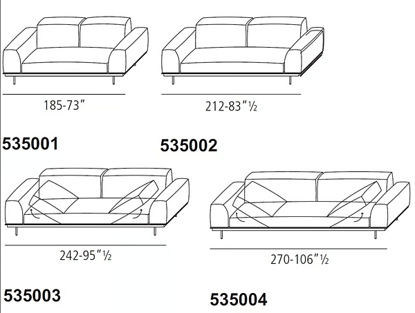 Sectional recliner sofa fabric or leather VIBIEFFE 535 Sit Up factory VIBIEFFE from Italy. Foto №15