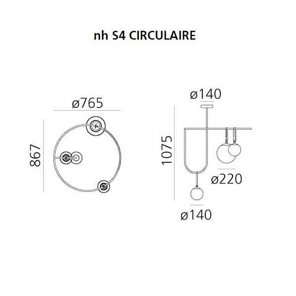 LED pendant lamp made of blown glass Artemide NH S 1282010A, 1278010A, 1279010A factory Artemide from Italy. Foto №10