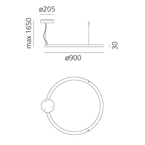 Dimmable pendant lamp Ripple Artemide factory Artemide from Italy. Foto №11