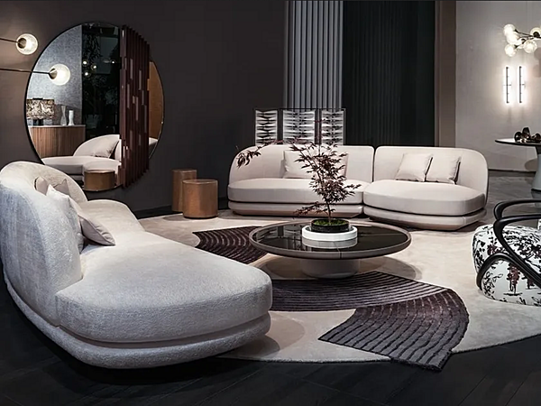 Round rug in wool and bamboo silk Aurora GIORGETTI GA260 factory GIORGETTI from Italy. Foto №2