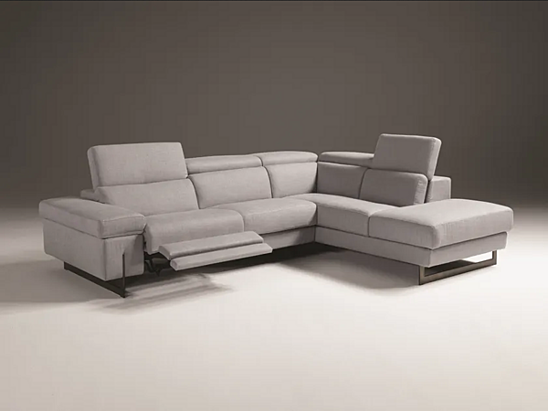 Corner fabric sofa with electric motion removable cover Egoitaliano Candice factory Egoitaliano from Italy. Foto №1