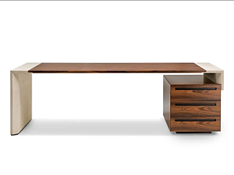 Rectangular wooden office desk with drawers crossing i 4 Mariani
