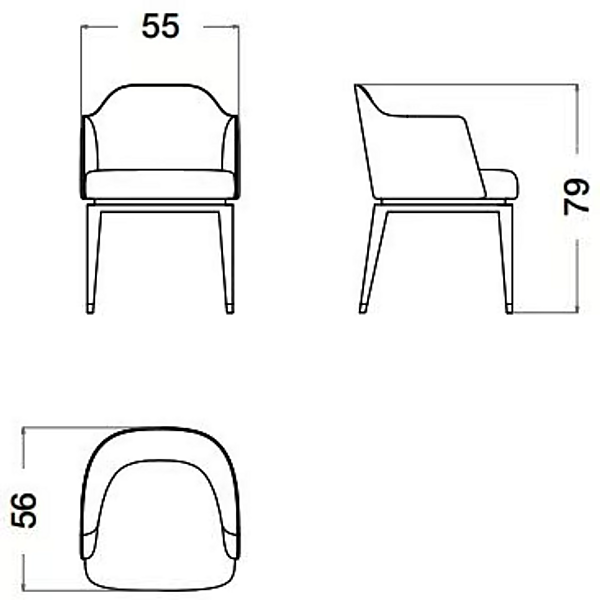 Armchair with Armrests in Leather and Fabric Blue Moon CPRN HOMOOD B122 factory CPRN HOMOOD from Italy. Foto №3