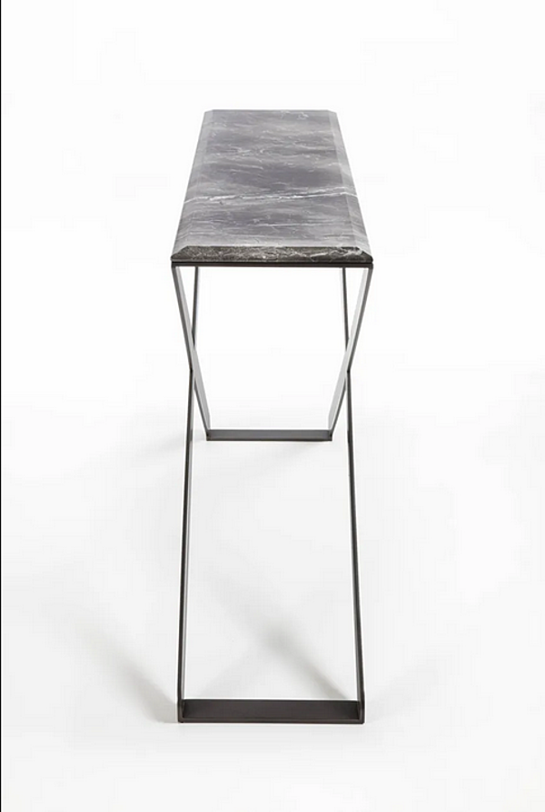 Rectangular console table in marble and steel Crossover ENRICO PELLIZZON factory ENRICO  PELLIZZONI from Italy. Foto №2