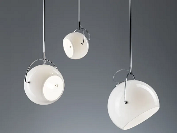Chrome Plated Pendant Lamp Fabbian Beluga White factory Fabbian from Italy. Foto №8