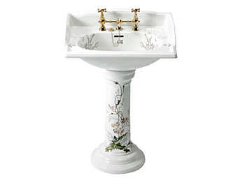 Porcelain Pedestal Washbasin Victorian Garden Gentry Home