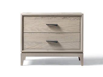 Rectangular walnut bedside table with drawers DALE Velo M 633 factory Dale Italia (by Cantiero) from Italy