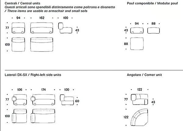 Sectional fabric sofa Simposio Saba Italia factory SABA from Italy. Foto №15