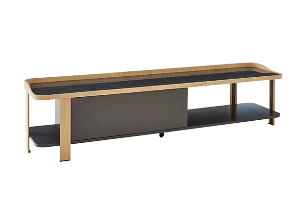 Low wood veneer TV cabinet Ligne Roset Postmoderne factory LIGNE ROSET from Italy. Foto №2