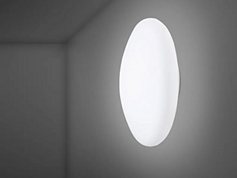 Glass wall and ceiling lamp Lumi white Fabbian factory Fabbian from Italy