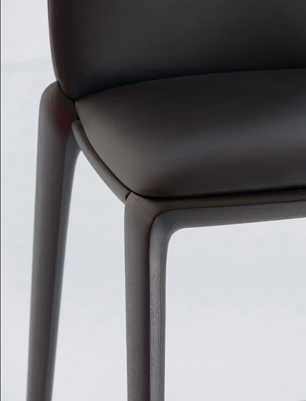 High leather stool with back Potocco Hiru 947 A 947/A factory POTOCCO from Italy. Foto №5