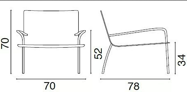 Tanned Leather Easy Chair with Armrests FASEM LYS W LYS W factory FASEM from Italy. Foto №12