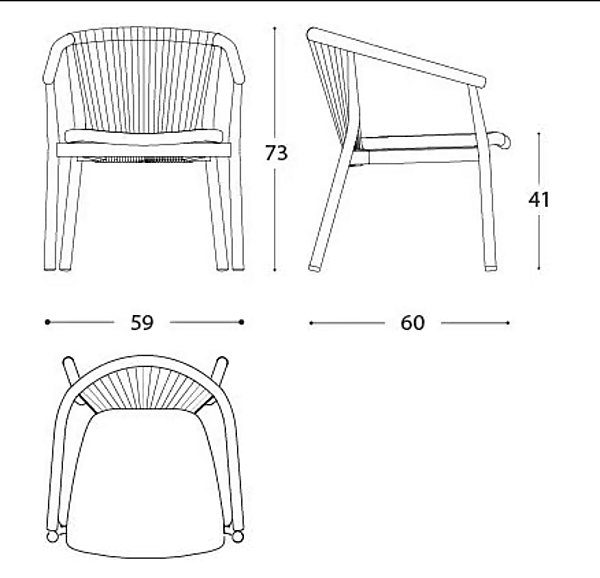 Aluminium garden chair with armrests VARASCHIN Smart 247P/247PS/247PH, 247PL/247PLS/247PLH factory VARASCHIN from Italy. Foto №17