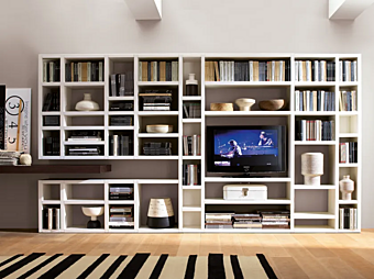 Wooden bookcase MisuraEmme Crossing factory MisuraEmme from Italy