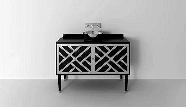 Floor standing wooden vanity unit with doors Park Avenue Cora 2A PKRCORA2AANT factory Park Avenue from Italy. Foto №5