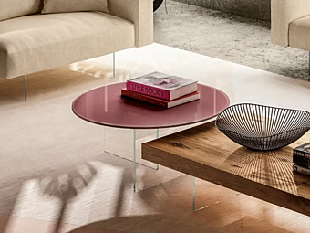 Round coffee table glass AIR LAGO Round coffee table glass AIR LAGO factory LAGO from Italy