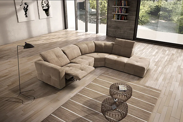 Corner leather sofa with electric motion Egoitaliano Sauvanne factory Egoitaliano from Italy. Foto №5