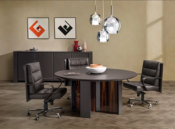 Round wooden meeting table Meteora I 4 Mariani factory i 4 Mariani from Italy. Foto №3