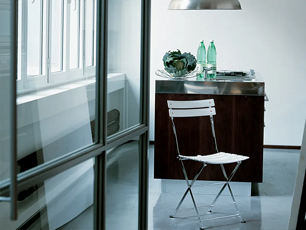 Folding stainless steel chair Celestina ZANOTTA factory ZANOTTA from Italy. Foto №4