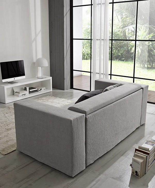 Two-Seater Fabric Sofa Bed with Soft Backrest Duomo Design Glamour factory Duomo Design from Italy. Foto №3