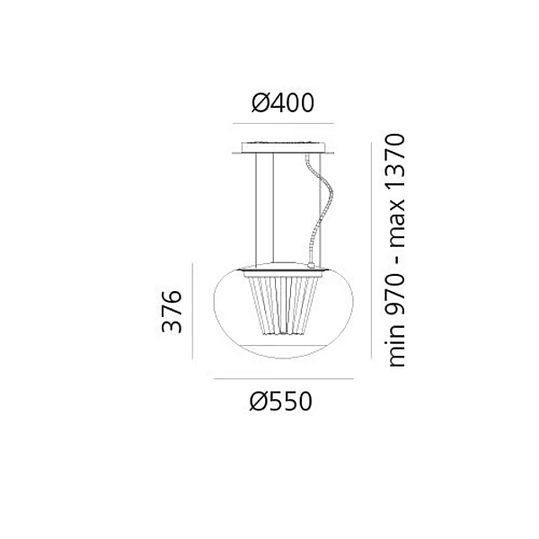 LED pendant lamp made of blown glass Artemide Spectral Light 0341010A factory Artemide from Italy. Foto №7