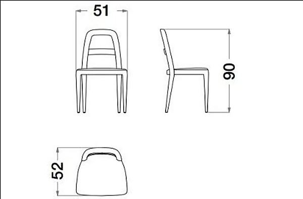 Upholstered Fabric Chair with Open Back Starlight by CPRN HOMOOD ST721 factory CPRN HOMOOD from Italy. Foto №2