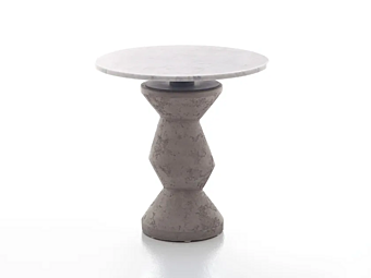 Round Cement Table with Carrara Marble Top Gervasoni Inout 837 838 factory Gervasoni from Italy