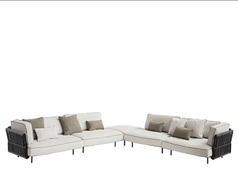 Corner sectional garden sofa with fabric upholstery Potocco Soul 960 D 960/D