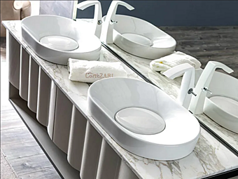 Oval Ceramic Countertop Washbasin Cortezari Leon LAV-05 factory CORTE ZARI from Italy