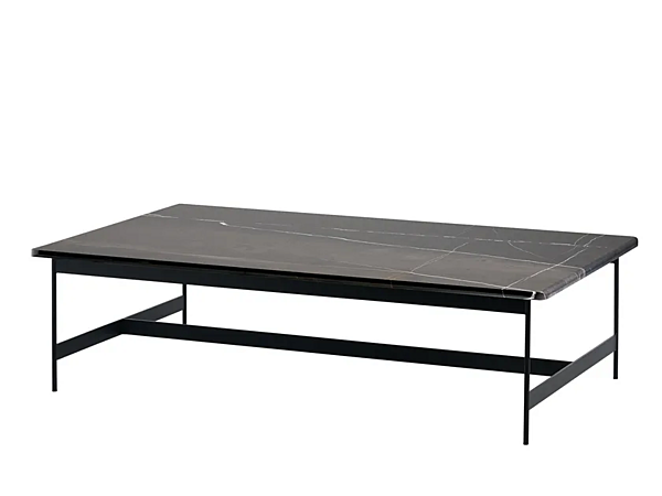 Rectangular low coffee table with marble top Potocco Little T 878 TR 878/TR factory POTOCCO from Italy. Foto №1