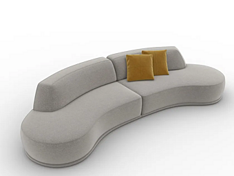 Sofa with upholstered back in fabric Bagutta CTS SALOTTI