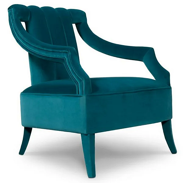 Velvet armchair with armrests BRABBU Cayo factory BRABBU from Italy. Foto №2