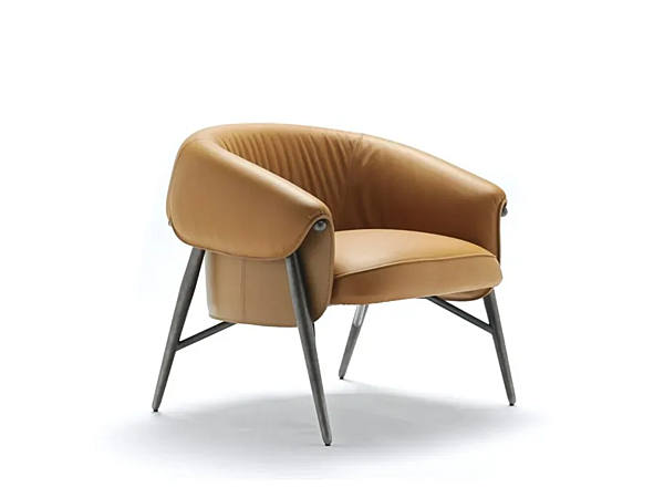 Tanned leather armchair with armrests FASEM Montgomery W factory FASEM from Italy. Foto №2