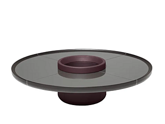 Low round leather coffee table GIORGETTI RAY 71500, 71510, 71520