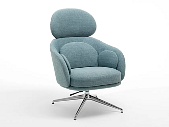 Bergere armchair with removable cover and padded headrest Saba Sunset