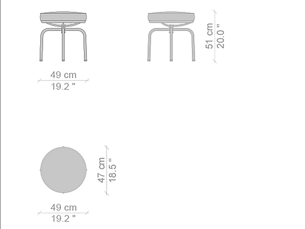 Swivel Stool Durable CASSINA 8 008 factory CASSINA from Italy. Foto №3