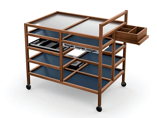 Wooden serving cart CASSINA factory CASSINA from Italy. Foto №1