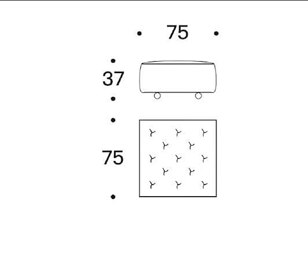 Square fabric pouf with removable lining and castors Saba Cookie factory SABA from Italy. Foto №4