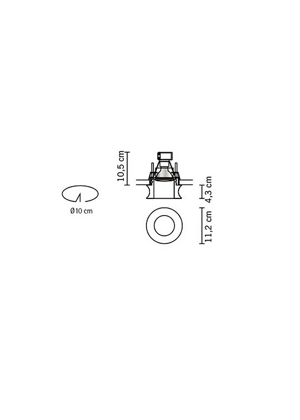 Recessed Crystal Spotlight for False Ceiling Fabbian Eli factory Fabbian from Italy. Foto №4