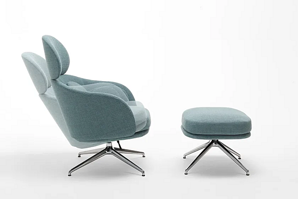 Upholstered Footstool with 4 Spoke Base Sunset Saba factory SABA from Italy. Foto №3