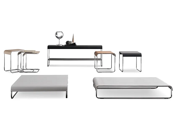 High Side Table in Tanned Leather and Steel by i 4 Mariani factory i 4 Mariani from Italy. Foto №3