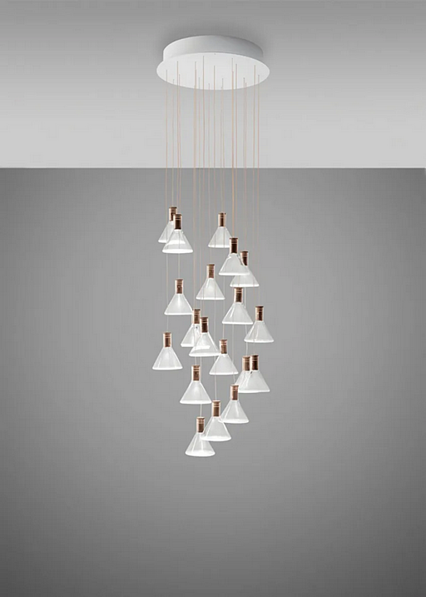 LED pendant lamp made of borosilicate glass multispot design Fabbian Polair collection factory Fabbian from Italy. Foto №4