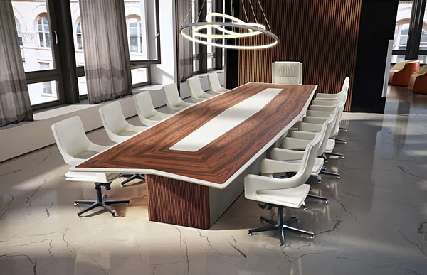 Rectangular wooden meeting table with cable management i 4 Mariani MASTER factory i 4 Mariani from Italy. Foto №3
