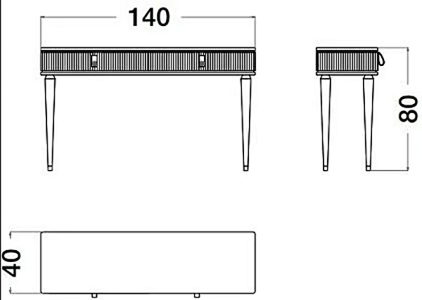 Rectangular wooden console table with drawers CPRN HOMOOD Cocoon Collection C336 factory CPRN HOMOOD from Italy. Foto №3