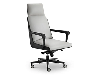 Swivel leather executive chair with castors i 4 Mariani Flora