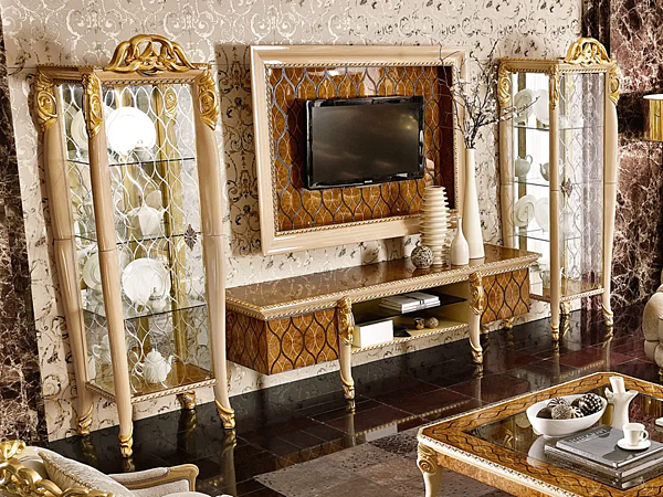 TV cabinet in wood with storage A.R. Arredamenti Harmony factory A.R.ARREDAMENTI SRL from Italy. Foto №3