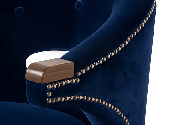 Upholstered velvet armchair Nanook BRABBU factory BRABBU from Italy. Foto №8