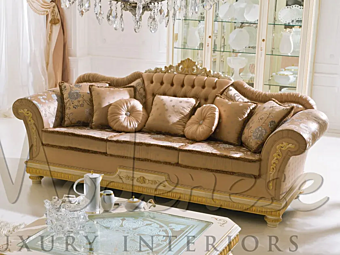 Three-seater fabric sofa Modenese Luxury Interiors 14452 14452 factory MODENESE GASTONE from Italy