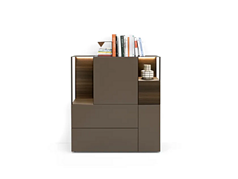 Wooden highboard with integrated lighting Kristalia Avenue factory Kristalia from Italy