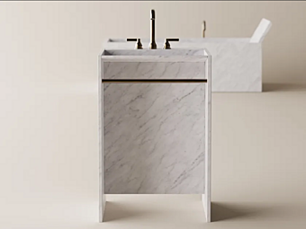 Freestanding marble washbasin AGAPE Face a Face factory Agape from Italy